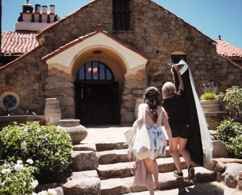 Mt. Woodson Castle Wedding bride arriving at venue