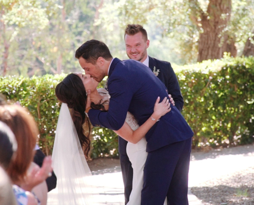 Mt. Woodson Castle Wedding ceremony kiss