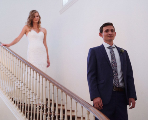 First look on the stairs at the Darlington House in La Jolla.