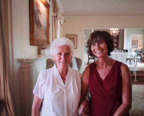 Mother of the bride with grandma at wedding