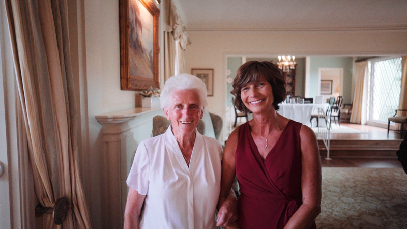 Mother of the bride with grandma at wedding