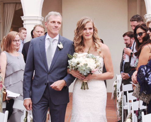 Father walks bride down the aisle