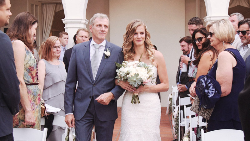 Father walks bride down the aisle