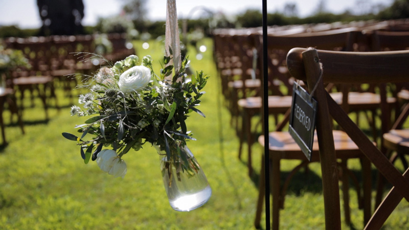 Ethereal Gardens wedding aisle flowers