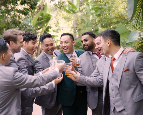 groomsmen toast groom before wedding